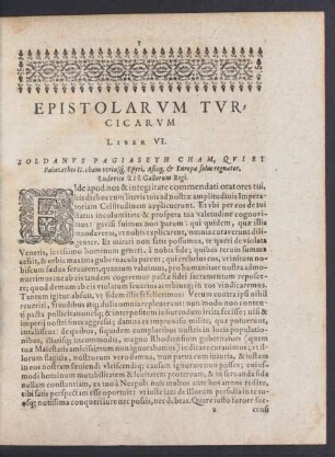 Epistolarum Turcicarum Liber VI.