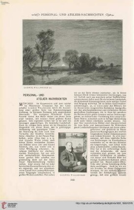 Personal- u. Atelier-Nachrichten - Von Ausstellungen und Sammlungen - Denkmäler - Vermischtes - Kunstliteratur