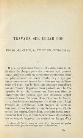 Travaux Sur Edgar Poe