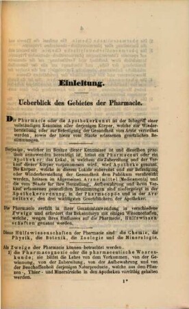 Die Grundlehren der Pharmacie : ein Handbuch zur Selbstbelehrung angehender Apotheker, Aerzte und Droguisten, so wie zur Vorbereitung und Repetition der über die verschiedenen Zweige der Pharmacie gehörten akademischen Vorlesungen, 2. Gesetz- und Pflichtenlehre. Receptirkunst. Operationslehre. Chemie. Physik.