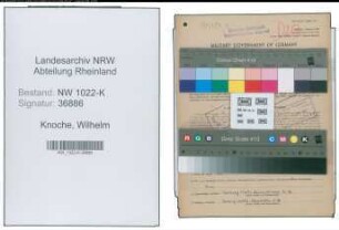 Entnazifizierung Wilhelm Knoche , geb. 18.04.1900 (Amtmann)