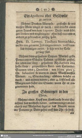 Zu grossen Schmertzen in den Ohren