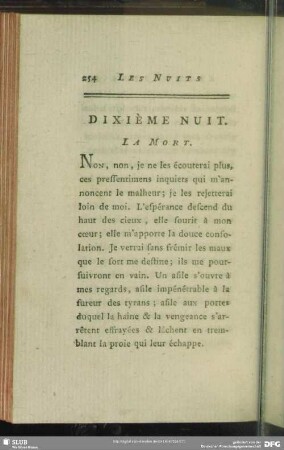 Dixième Nuit. La Mort
