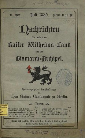 Nachrichten über Kaiser-Wilhelms-Land und den Bismarck-Archipel. 1885,2/3