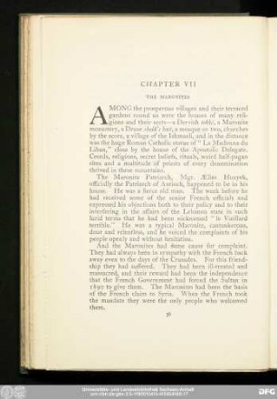 Chapter VII The Maronites