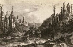 Felsen bei der Schweizermühle nach einem alten Stich