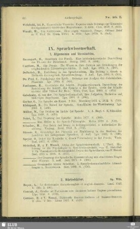 IX. Sprachwissenschaft