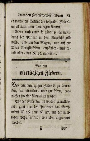 Von den viertägigen Fiebern.