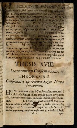 179-188, Thesis XVIII. Sacramentum Confirmationis.