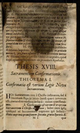 179-188, Thesis XVIII. Sacramentum Confirmationis.