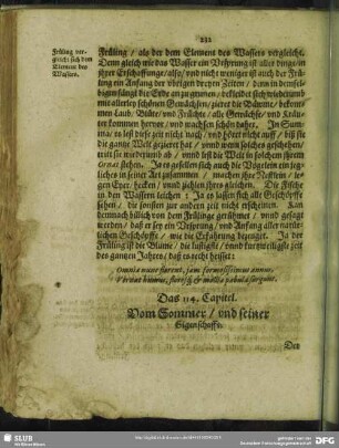 Das 114. Capitel. Vom Sommer, und seiner Eigenschafft