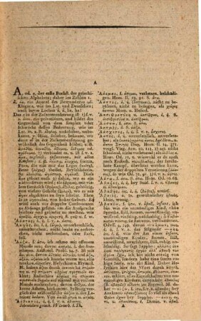 Kritisches Griechisch-Deutsches Handwörterbuch : beym Lesen der griechischen profanen Scribenten zu gebrauchen, Erster Band. A-K