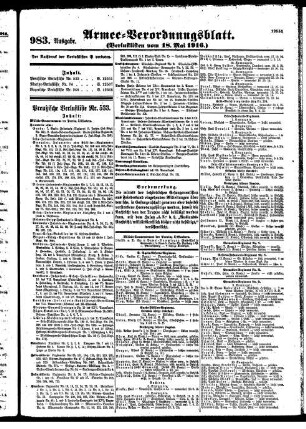 983. Ausgabe. Donnerstag, 18. Mai 1916