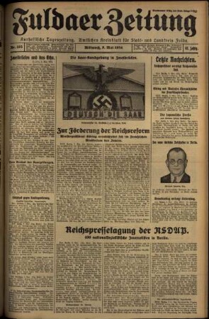 Ausgabe vom Mittwoch, den 09. Mai 1934.