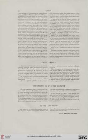 Chronique de l'Hôtel Drouot