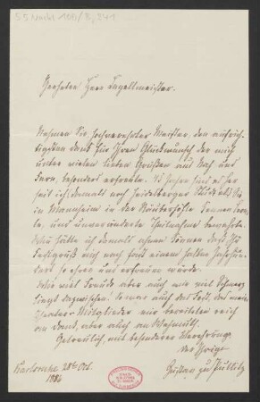 Brief an Unbekannt : 28.10.1886