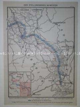 Kriegskarte von der Westfront im Winter 1914/15