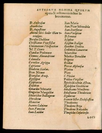 Authorum Nomina ...