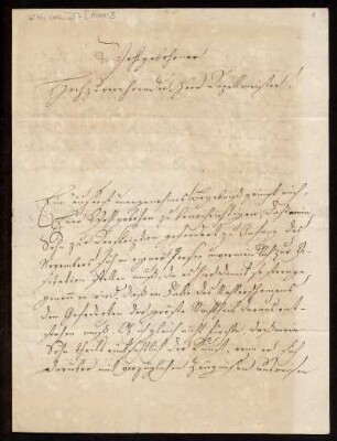 Brief von Georg Albert Hom an Louis Spohr