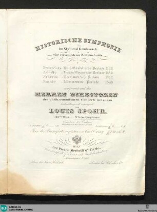Historische Symphonie : im Styl und Geschmack vier verschiedener Zeitabschnitte; 116tes Werk. No. 6 der Symphonien