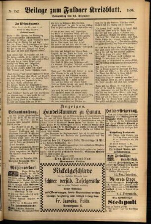 Zweite Ausgabe vom Donnerstag, den 24. Dezember 1896.