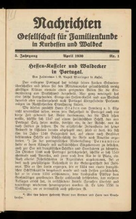 5. Jahrgang, Nr. 1, April 1930