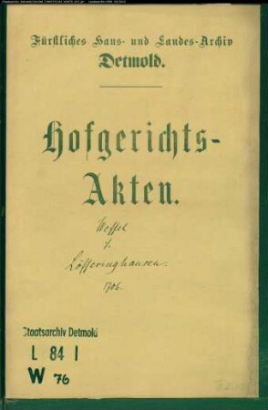Weffel, Deppe gegen Henrich Löfferingshausens Witwe - Schuldforderung