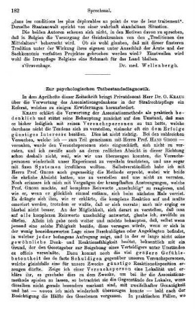 182-184, Zur psychologischen Tatbestandsdiagnostik