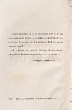 Monita secreta Societatis Jesu : Instructions secrètes des Jésuites = Instructions secrètes des Jésuites