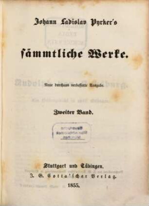 Johann Ladislav Pyrker's sämmtliche Werke, 2. [Rudolph von Habsburg]