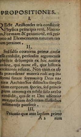 Propositiones De Principiis Rervm Physicis : De quibus disputabitur 27. Februarij. In Auditorio Collegij maioris, hora consueta