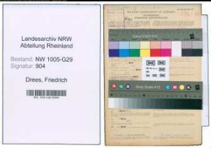 Entnazifizierung Friedrich Drees , geb. 25.04.1901 (Bahnsekretaer)