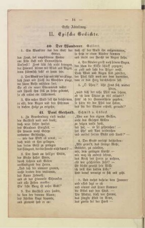 II. Epische Gedichte