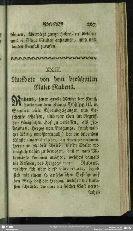 XXIII. Anekdote von dem berühmten Maler Rubens