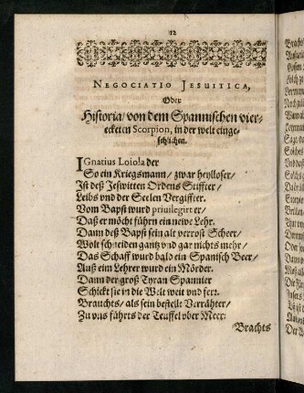 12-14, Negociatio Jesuitica, oder Historia von dem Spannischen vierecketen Scorpion, in der Welt eingeschlichen