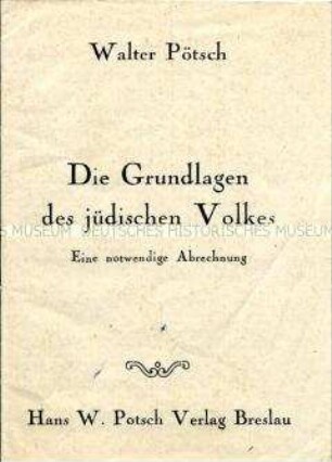 Bürgerliche Tarnschrift zur Auseinandersetzung mit dem Antisemitismus der Nazis (in neutralem Umschlag)