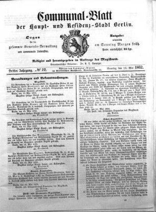 No. 22: No. 22, 18.Mai 1862