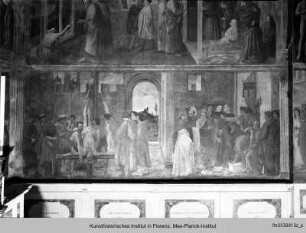 Freskenzyklus : Die Apostel Petrus und Paulus mit Simon Magus vor Nero; Kreuzigung Petri