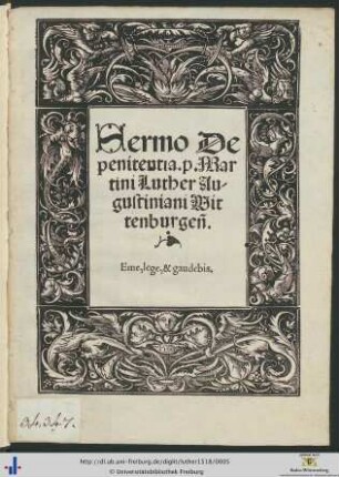 Sermo De penitentia.p. Martini Luther Augustiniani Wittenburgensis