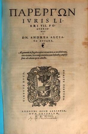Parerga iuris : libri VII. posteriores