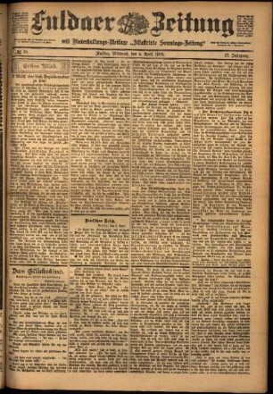 Erste Ausgabe vom Mittwoch, den 04. April 1900.