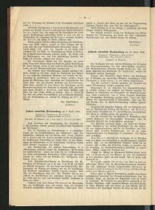Sechste ordentliche Versammlung am 5. April 1884