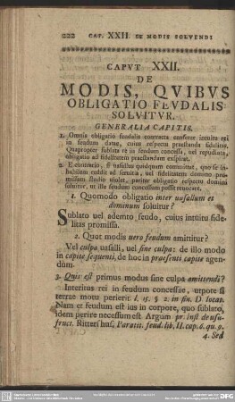 Caput XXII. De Modis, Quibus Obligatio Feudalis Solvitur