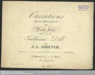 Variations sur un Thème pour Cor pour le Piano-Forté