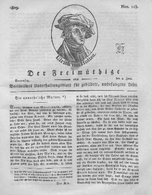 Nro. 113., Donnerstag, den 8. Juni 1809