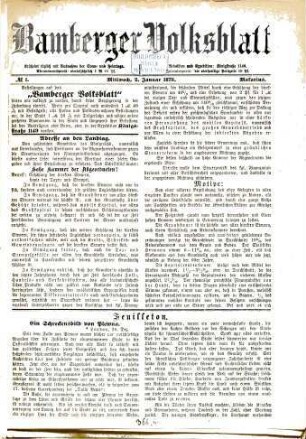 Bamberger Volksblatt. 1878, [1] = Jan. - Juni