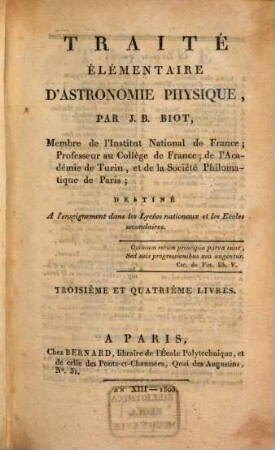 Traité élémentaire d'astronomie physique, 2