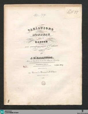 Variations et rondeau pour le basson avec accompagnement d'orchestre, op. 57