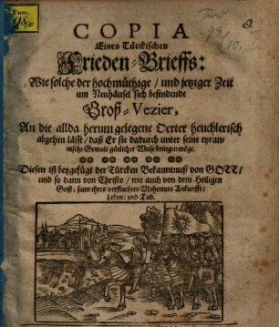 Copia eines Türkischen Frieden-Brieffs
