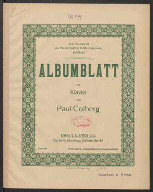 Albumblatt für Klavier
